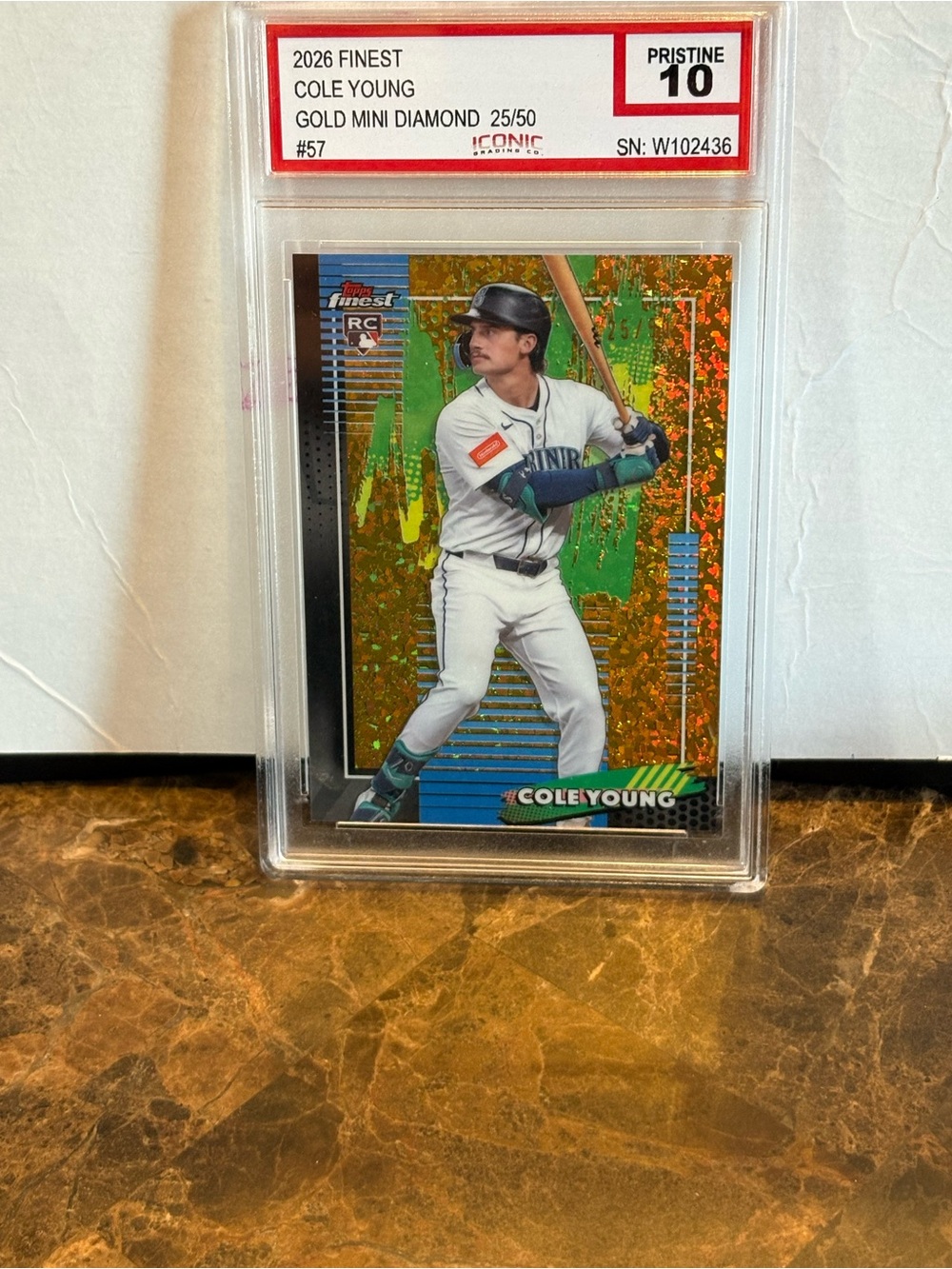Topps Cole Young Card - mini diamond gold /50